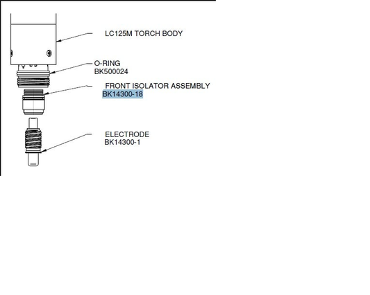 BK14300-18 FRONT ISOLATOR ASSEMBLY, LC125M TORCH