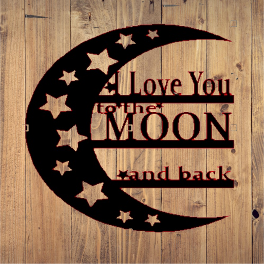 I love you to the moon and back - Small - Cutting Edge Design LLC