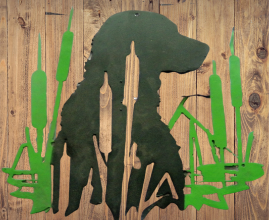 Dog in Cattails - Cutting Edge Design LLC